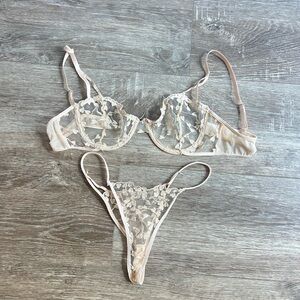 Elegant Lace Sheer Bra and Panty Set